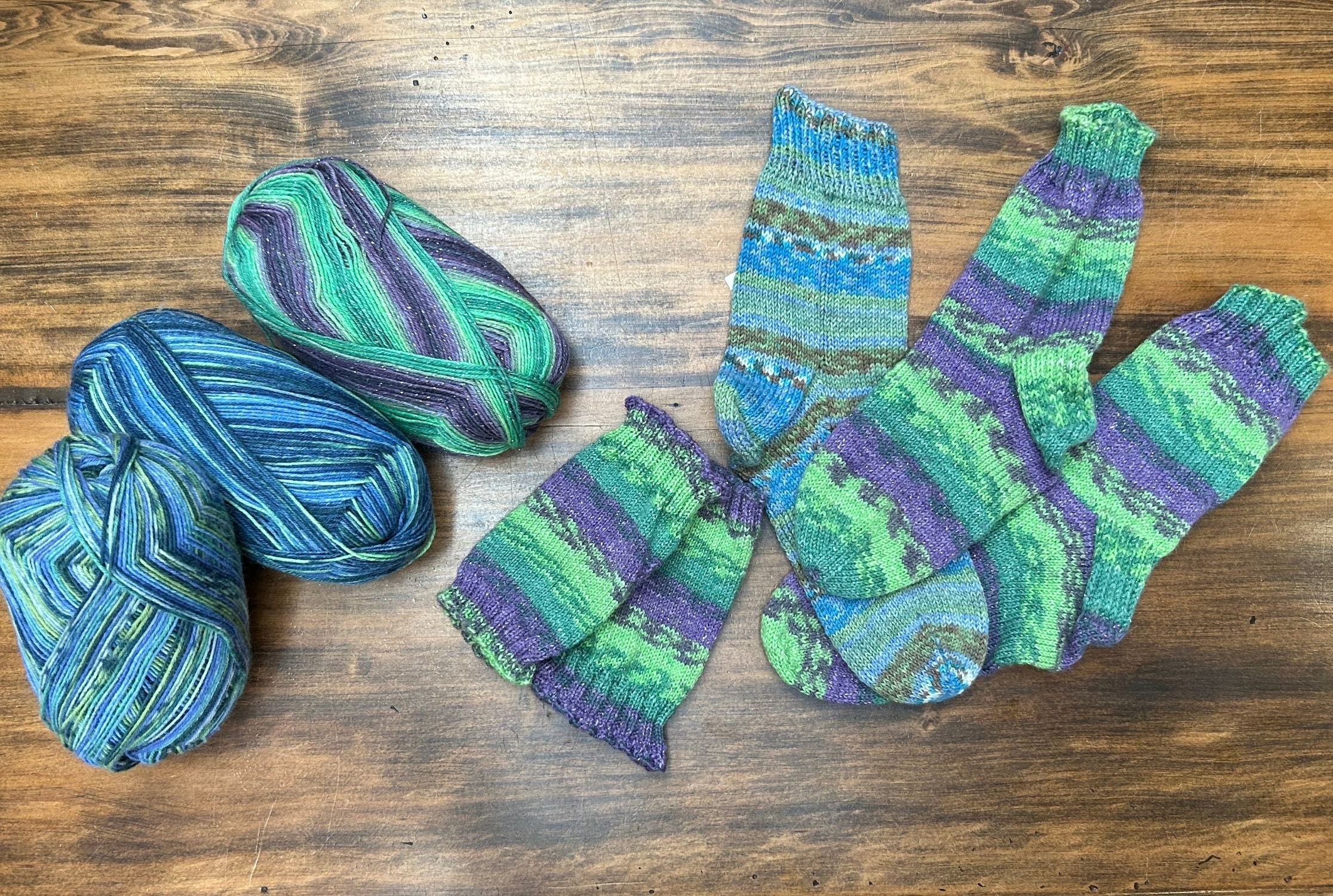 Socks and colourful yarn