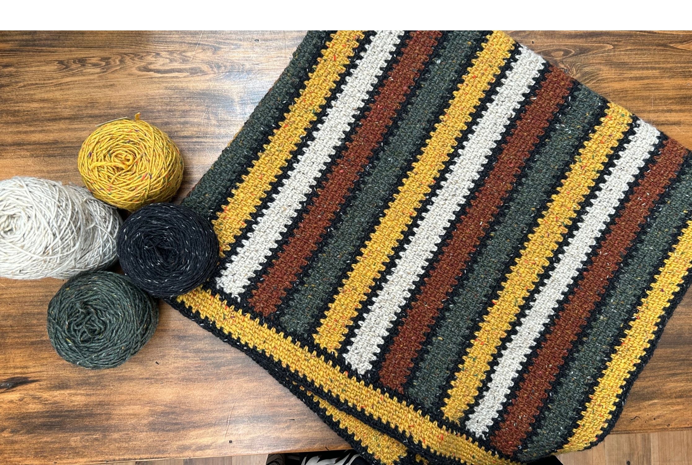 Yellow, Green, Black and Grey Tweed wool