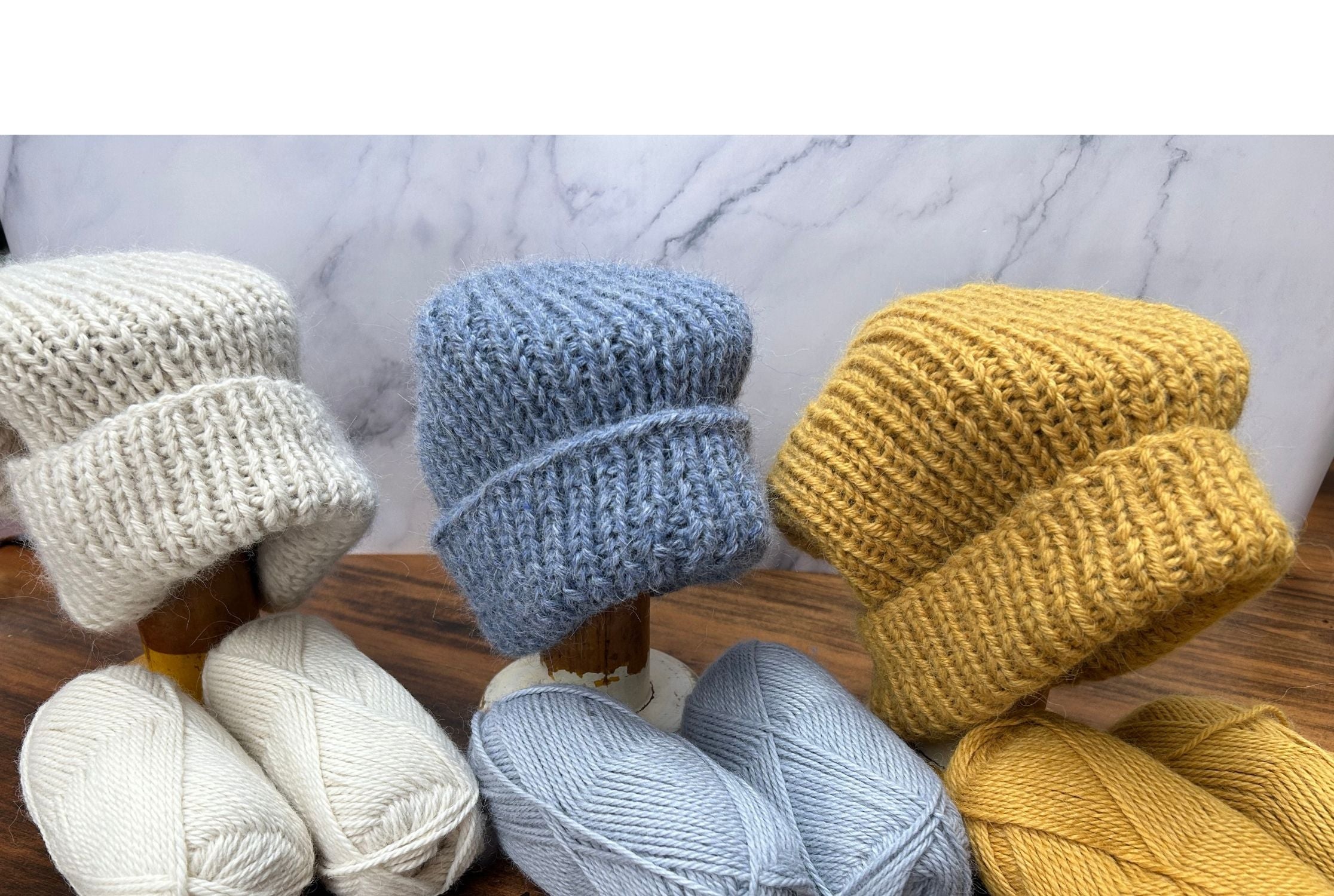 Cream, blue and yellow alpaca wool