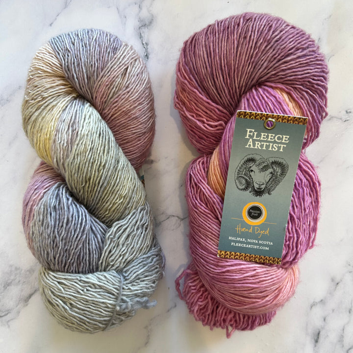 Two pink skeins