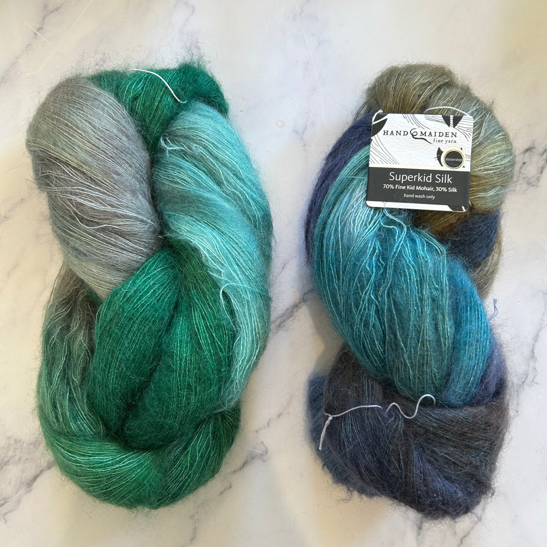 Two green skeins Handmaiden